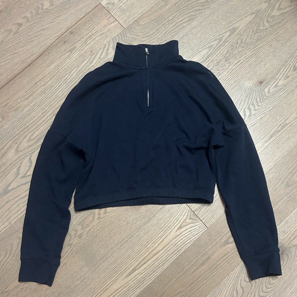 Navy Blue Women's High Neck Top